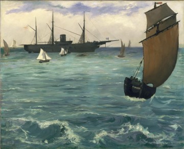 エドゥアール・マネ Painting - 風より先にやってくる漁船 エドゥアール・マネ